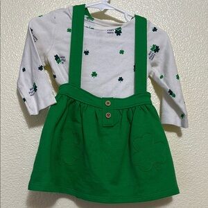 Carter’s- Green Shamrock Dress with Suspenders